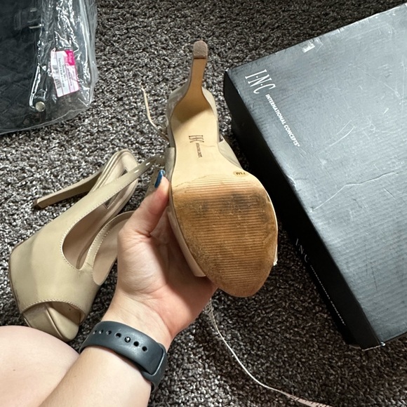 INC International Concepts Slingback Heels Oatmeal Size 7.5 - Picture 7 of 10